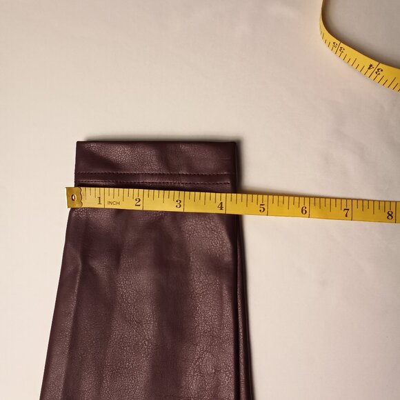 White House Black Market Runway Legging Size 2 Faux Leather Mid Rise Mauve Color - Picture 11 of 11